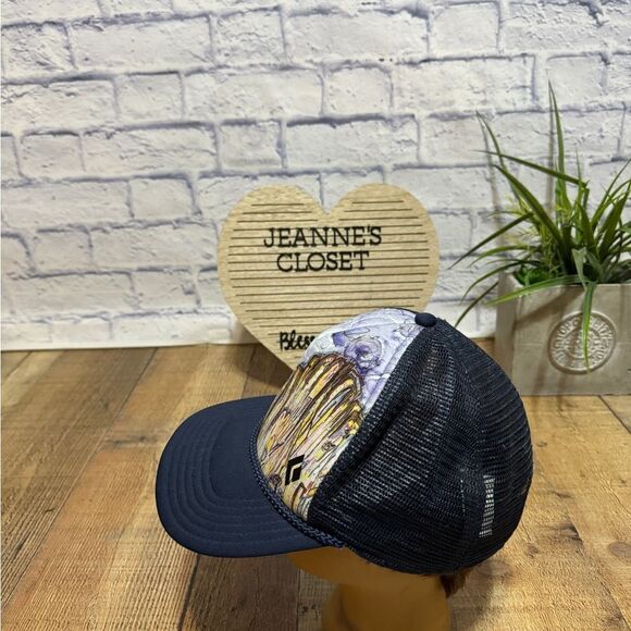 Renan Ozturk Trucker Cap Hat Black Diamond Flat Bill Snap Back Mesh Navy Blue - Picture 2 of 7